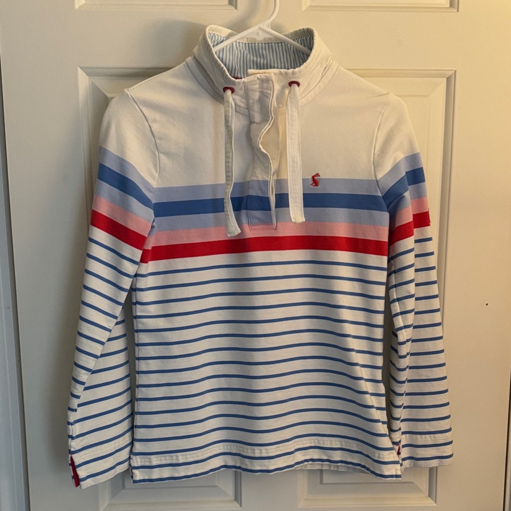 Striped Pullover with Blue and Red Accents- Joules